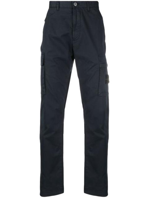 logo-patch straight-leg trousers