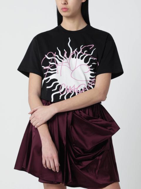 Black T-shirt with logo print