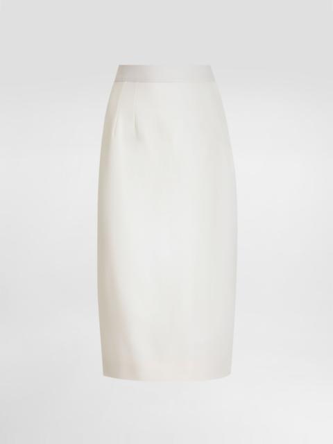 Bi-stretch twill pencil skirt