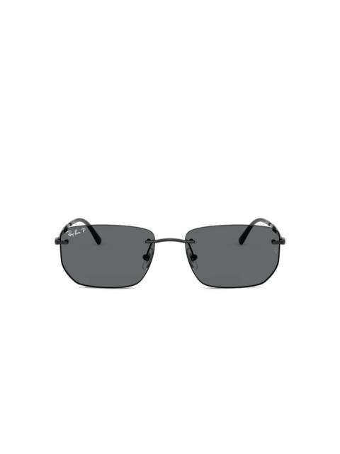 rimless rectangle-frame sunglasses