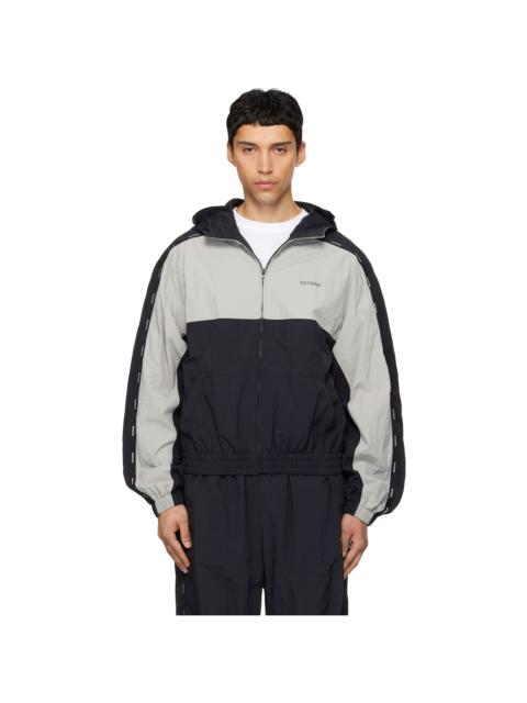 Black & Gray Logo Tape Track Jacket