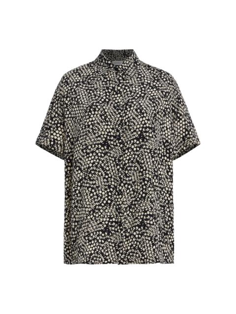 Exclusive Oversized Silk Shirt black/white