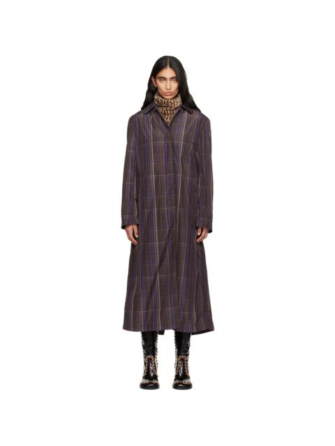 Brown Micro Tartan Coat