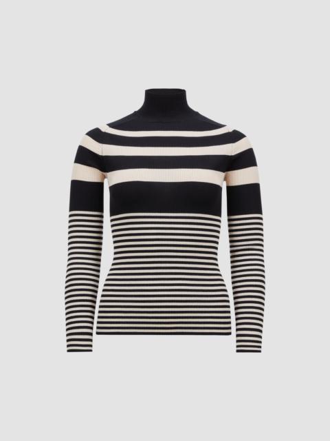 Striped Wool Turtleneck Sweater
