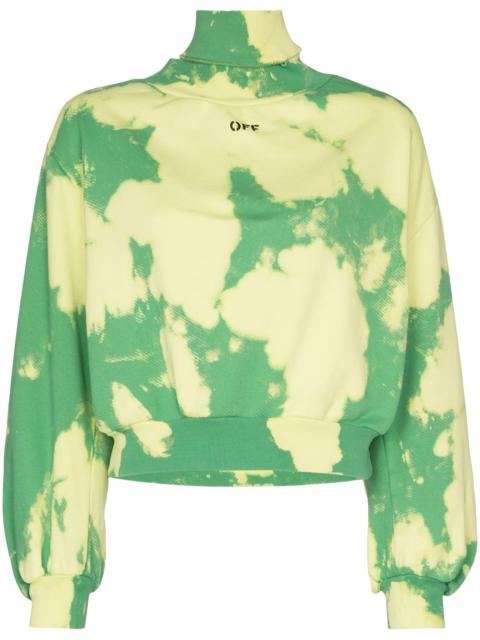 high-neck cloud print sweatshirt