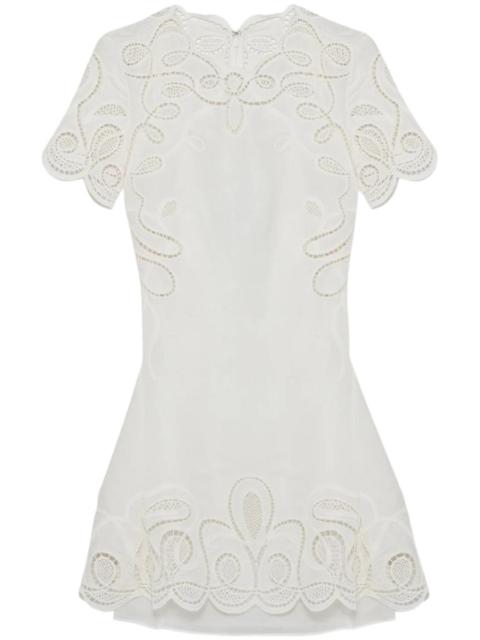 embroidered mini dress