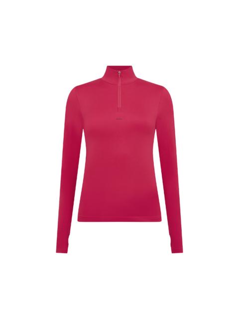 Womens 99% Bio-Based Zipped Long Sleeve Top - Acai Pink