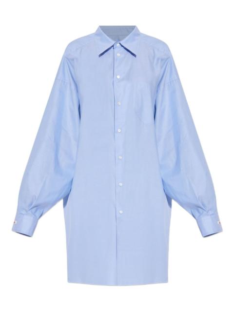 balloon-sleeve cotton shirt