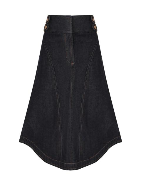DENIM CARGO MIDI SKIRT