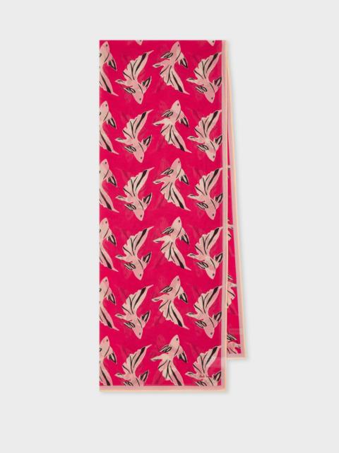 Women's Bright Pink 'Le Peche Fish' Cotton Scarf