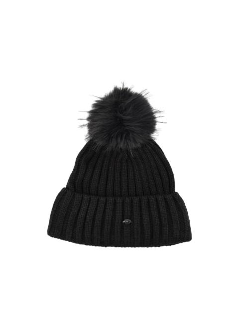 pompom ribbed beanie