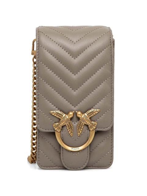 chevron-quilting leather phone case