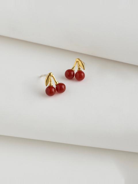 Demi-Fine Semiprecious Cherry Stud Earrings