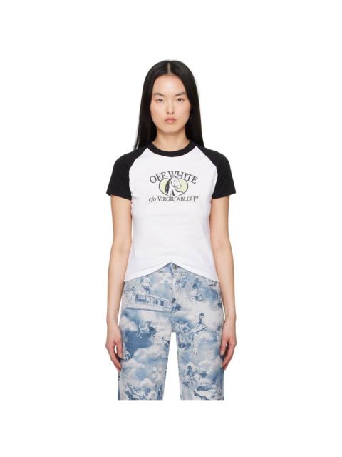 White & Black Horse Billboard Raglan T-shirt