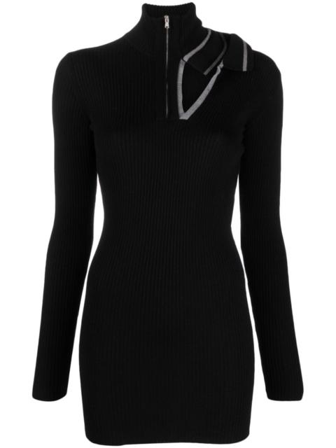 cut-out ribbed minidress