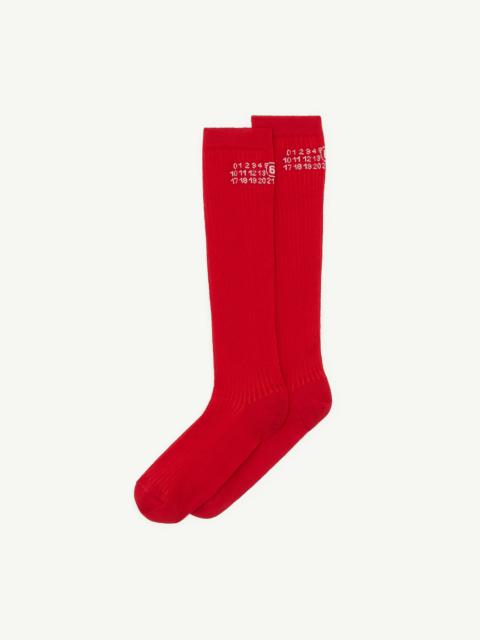 Numeric ribbed socks