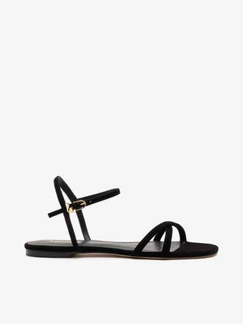Annie Sandal Ankle Tie In Black Leather