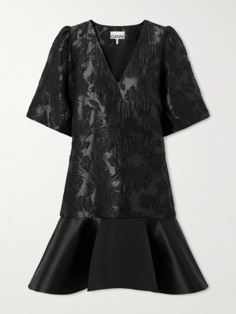 Cloqué And Satin Mini Dress