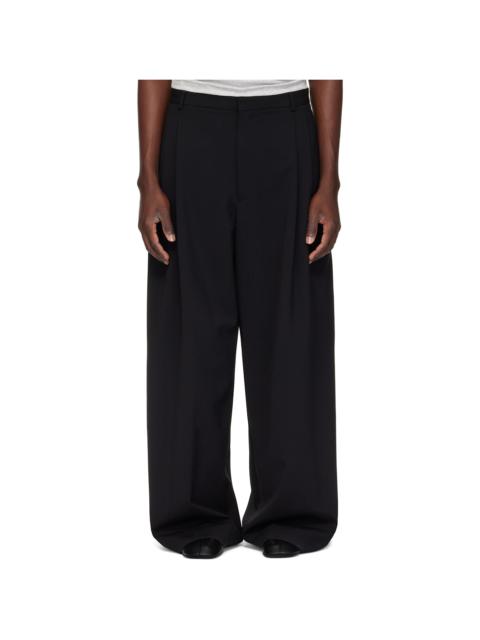 Black Jumbo Wide Leg Trousers