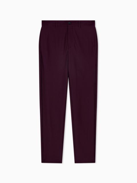TECHNICAL WAFFLE FLAT-FRONT TROUSERS