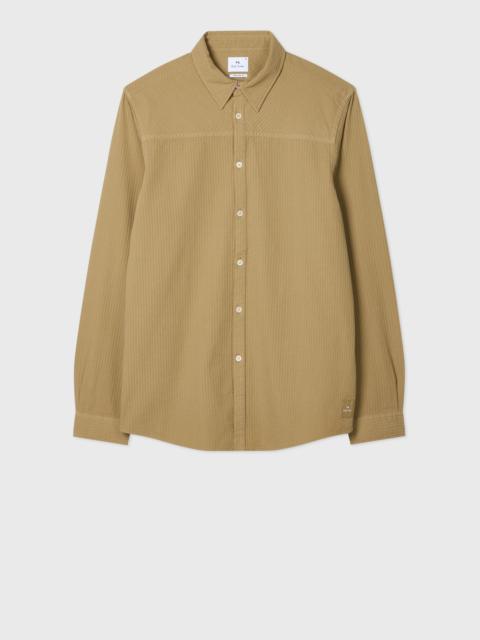 Tan Textured-Cotton Shirt