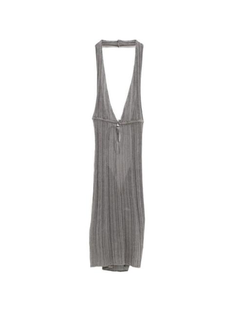 Rei halter-neck open-back mini dress