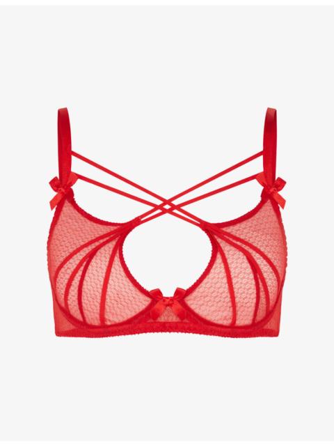 Nicki High-Neck Underwired Tulle Bra