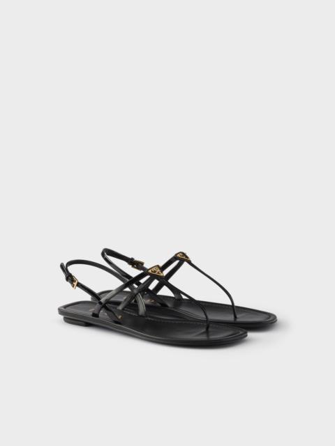 Patent leather thong sandals