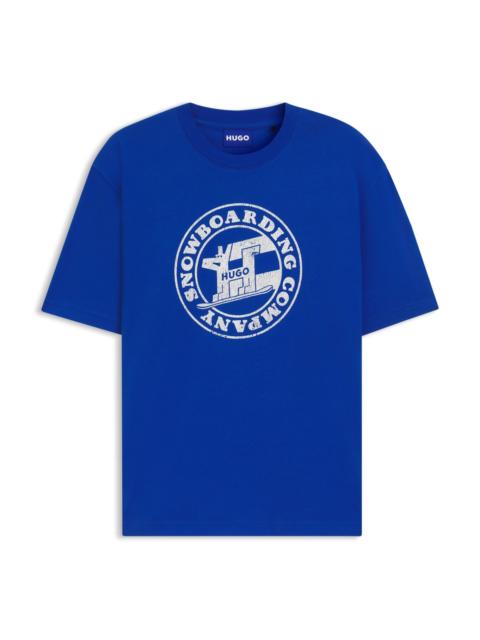 COTTON-JERSEY TOP WITH MIXED-PRINT ARTWORK