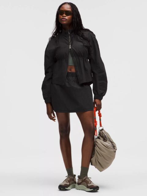 Crinkle Nylon High-Rise Mini Skirt