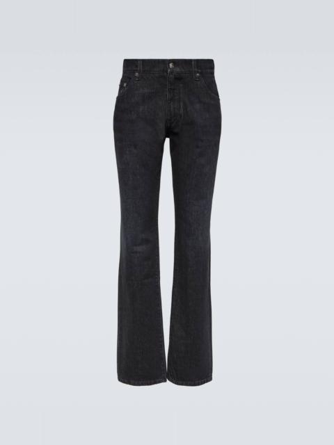 Distressed slim jeans