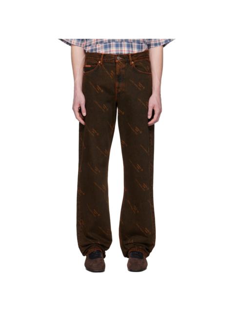 Brown & Orange Relaxed Fit Jeans