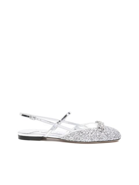Belinda glitter-embellished slingback sandals