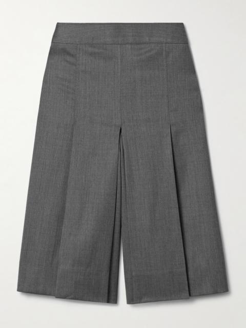 Pleated Wool-blend Culottes