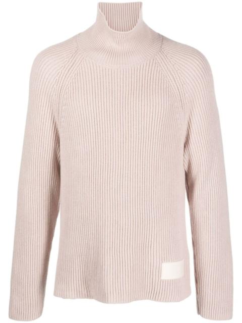 logo-patch ribbed jumper