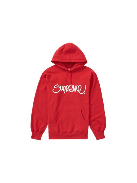 Supreme Raised Handstyle Hooded Sweatshirt Red