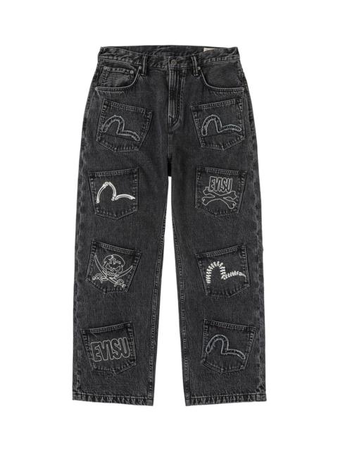 Skull Multi-Pocket Denim Jeans