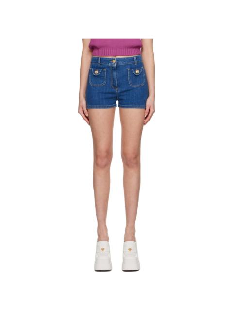 Blue Teddy Denim Shorts