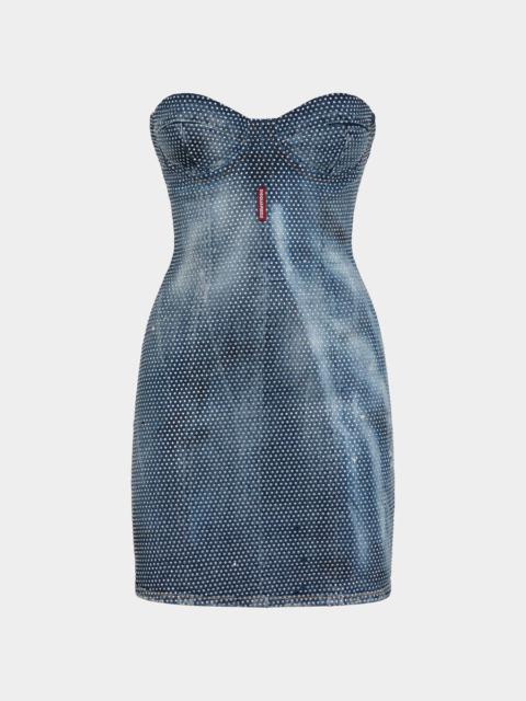 STRETCH DENIM HOLLYWOOD MINI DRESS
