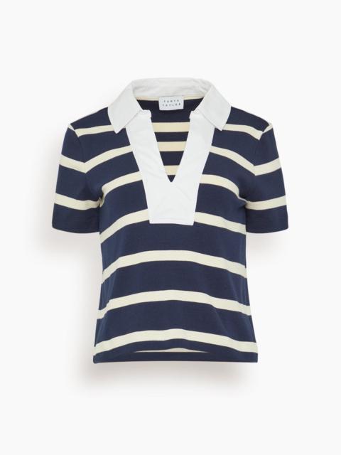 Melanie Top in Maritime Blue/Cream Wide Stripe