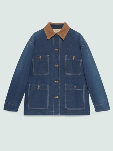 Denim longline jacket
