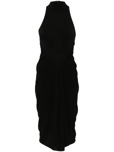 gathered draped maxi dress