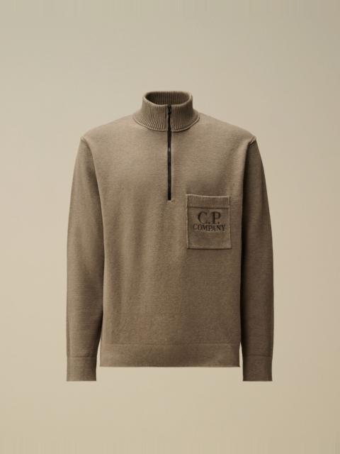 Soft Cotton Stretch Chest Pocket Half Zip Sweater