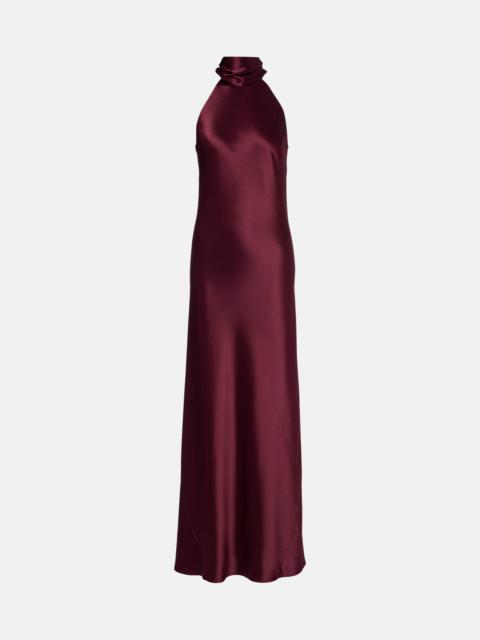 Sienna halterneck satin gown