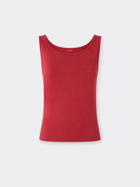 Cotton tank top with Ferrari logo
