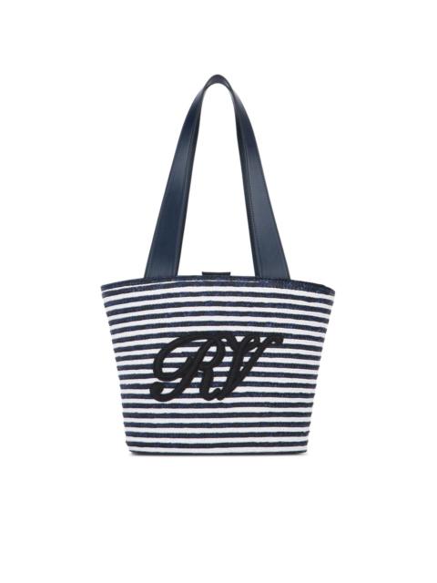 small striped beach bag