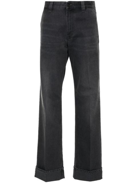 mid-rise straight-leg trousers