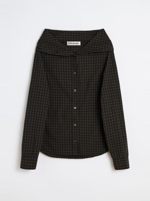 Kaonashi Shirt Black Faux Lumberjack Check