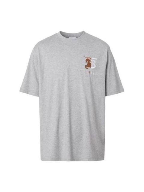 Burberry MENS Puzzle Embroidery Logo Short Sleeve Grey 80256501