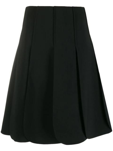 pleated A-line skirt